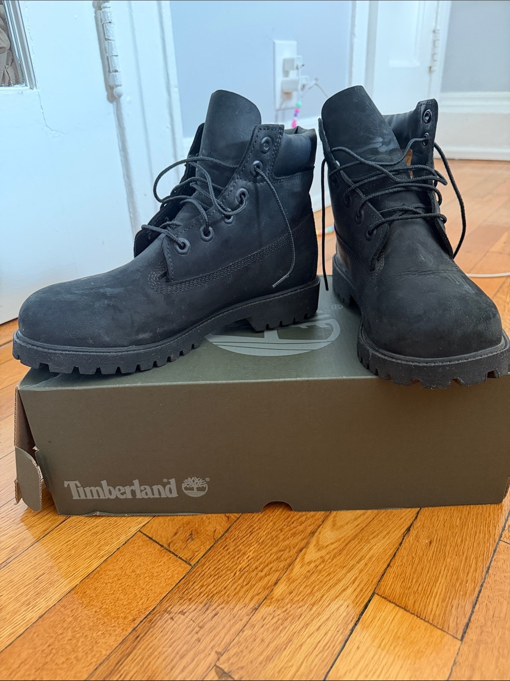 Timberland Men's Black Lace-Up Nubuck Work Boots